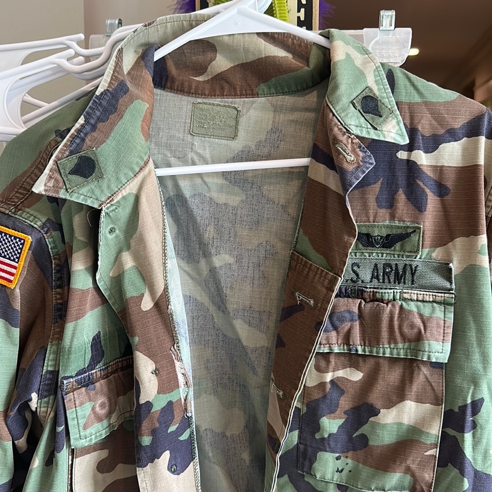 vintage thrifted army jacket